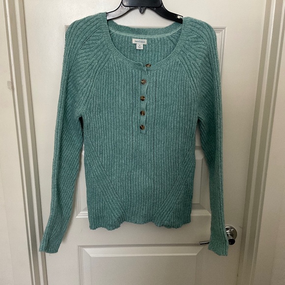 Sundance Sweaters - Sundance Ribbed Knit Sweater - Bluish Green - Size Medium